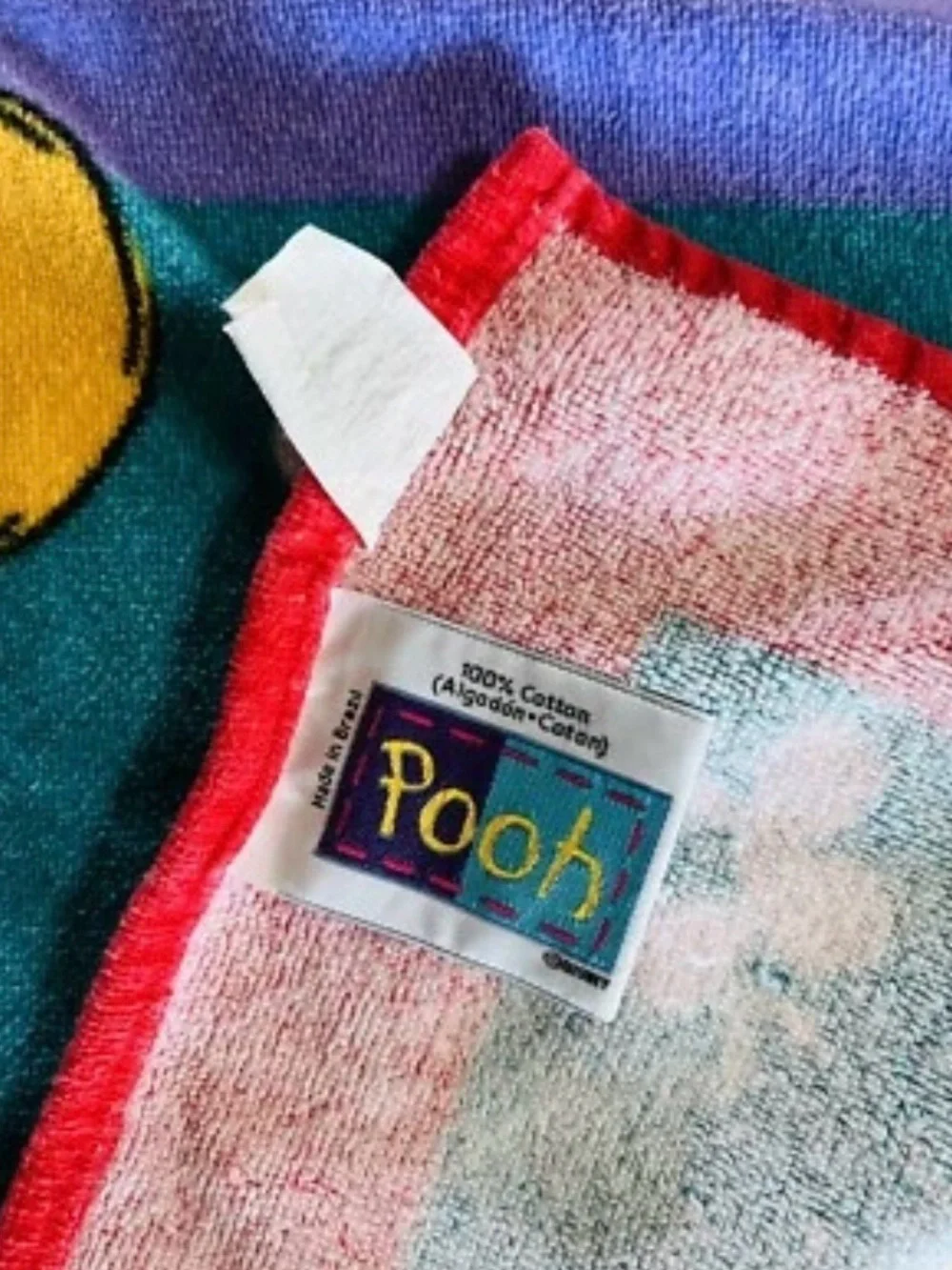 Vintage Winnie the Pooh Beach Towel Franco Disney Sunny Honey Bees Honeypot